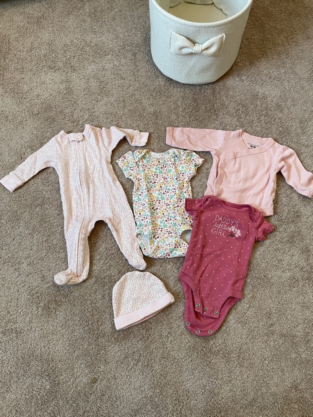 Baby soy organic Girls Pink One-Piece & pajama Bodysuit 5-Piece Set